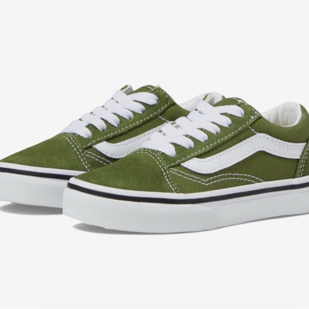 Vans Old Skool Classic Sneakers Olive Green Little Kid Size 11.5